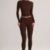Roux Modal Mid-Rise Cropped Leggings i chokladbrunt