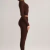 Roux Modal Mid-Rise Cropped Leggings i chokladbrunt