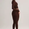 Roux Modal Mid-Rise Cropped Leggings i chokladbrunt