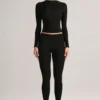 Roux Modal Mid-Rise Cropped Leggings i svart