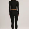 Roux Modal Mid-Rise Cropped Leggings i svart