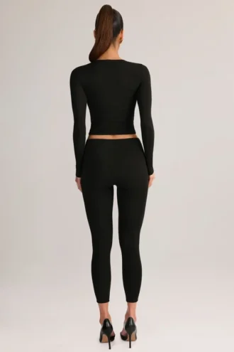 Roux Modal Mid-Rise Cropped Leggings i svart