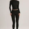 Roux Modal Mid-Rise Cropped Leggings i svart