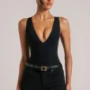 Rumi Deep Plunge Halterneck Bodys i svart