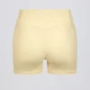 Rynkade minishorts i citrongul melerad
