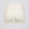 Rynkade minishorts i ivory marl