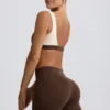 Rynkade minishorts i pecanmarl