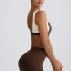 Rynkade minishorts i pecanmarl