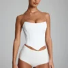 Sabrine Slinky Jersey Low-Rise Hotpants i vitt