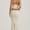 Saphira Embellished Cut-Out Draped Corset Gown i vitt