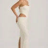 Saphira Embellished Cut-Out Draped Corset Gown i vitt