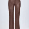 Selara Mid-Rise Flared Trousers i Bronze