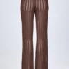 Selara Mid-Rise Flared Trousers i Bronze