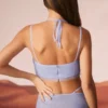 Selena korsett med cowl neck och dekorationer i blått