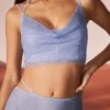 Selena korsett med cowl neck och dekorationer i blått