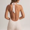 Shelly Modal ribbad rygglös playsuit i randigt mönster