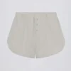 Shorts med knappar och medelhög midja i ljusgrått