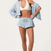 Shorts med medelhög midja i Powder Blue