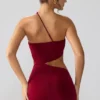 Shyla Slinky Jersey Ruched Cut Out Miniklänning i Ruby