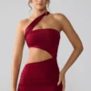 Shyla Slinky Jersey Ruched Cut Out Miniklänning i Ruby
