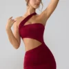 Shyla Slinky Jersey Ruched Cut Out Miniklänning i Ruby