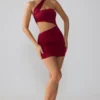 Shyla Slinky Jersey Ruched Cut Out Miniklänning i Ruby