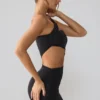 Shyla Slinky Jersey Ruched Cut Out Miniklänning i Svart