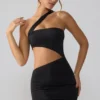 Shyla Slinky Jersey Ruched Cut Out Miniklänning i Svart