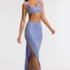 Siona Embellished Mid Rise Gown Kjol i blått