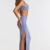Siona Embellished Mid Rise Gown Kjol i blått