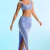Siona Embellished Mid Rise Gown Kjol i blått