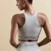 Sömlös crop top med racerback i silver