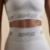 Sömlös crop top med racerback i silver