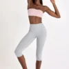 Soft Active Capri-leggings i gråmelerat