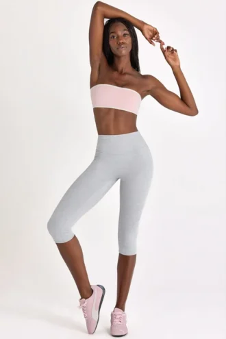 Soft Active Capri-leggings i gråmelerat