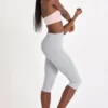 Soft Active Capri-leggings i gråmelerat