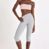 Soft Active Capri-leggings i gråmelerat