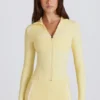 Soft Active Contrast Zip-Up Jacket i Lemon
