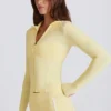 Soft Active Contrast Zip-Up Jacket i Lemon