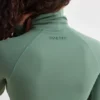 Soft Active-crop-top med hög hals i khaki