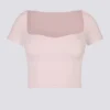 Soft Active crop top med hjärtformad halsringning i balettrosa