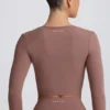Soft Active crop top med hjärtformad halsringning i färgen Mocha