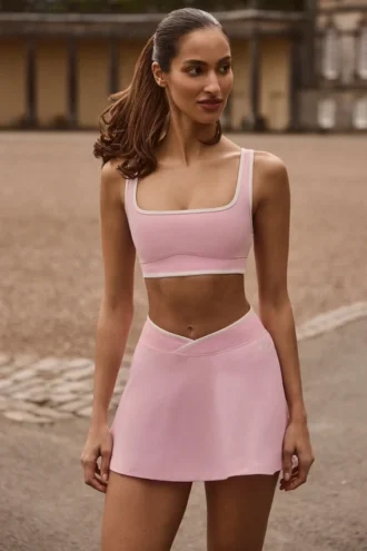 Soft Active Crossover Mini Skort i puderrosa