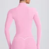 Soft Active-jacka med dragkedja i babyrosa