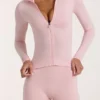Soft Active-jacka med dragkedja i Blush Marl