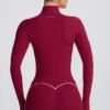 Soft Active-jacka med dragkedja i burgundy
