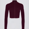 Soft Active-jacka med dragkedja i burgundy