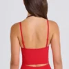 Soft Active Layered Cropped Tank Top i Strawberry Red