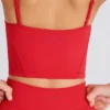 Soft Active Layered Cropped Tank Top i Strawberry Red