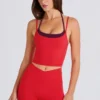 Soft Active Layered Cropped Tank Top i Strawberry Red